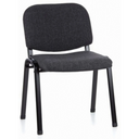 Silla de cuatro patas XT 600 SW con tapizado de tela color antracita y estructura negra de hjh OFFICE