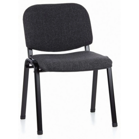 Silla de cuatro patas XT 600 SW con tapizado de tela color antracita y estructura negra de hjh OFFICE