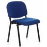 silla de cuatro patas XT 600 SW con tapicería de tela azul y estructura metálica negra de hjh OFFICE