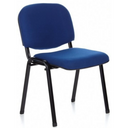 silla de cuatro patas XT 600 SW con tapicería de tela azul y estructura metálica negra de hjh OFFICE