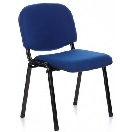 silla de cuatro patas XT 600 SW con tapicería de tela azul y estructura metálica negra de hjh OFFICE