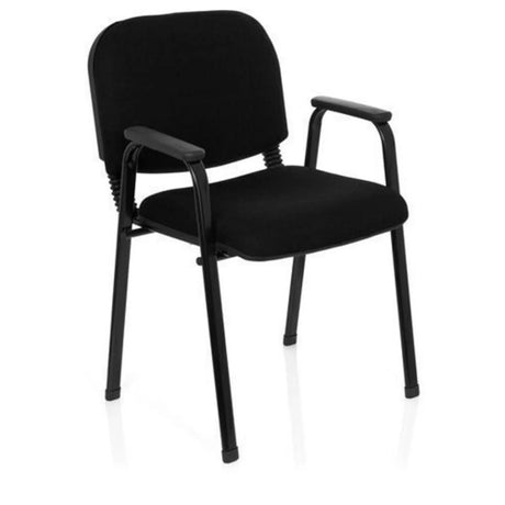 Silla de cuatro patas XT 650 negra con acolchado y reposabrazos de hjh OFFICE