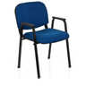 Silla de cuatro patas XT 650 azul con reposabrazos y estructura negros de hjh OFFICE