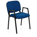 Silla de cuatro patas XT 650 azul con reposabrazos y estructura negros de hjh OFFICE