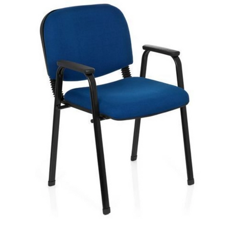 Silla de cuatro patas XT 650 azul con reposabrazos y estructura negros de hjh OFFICE