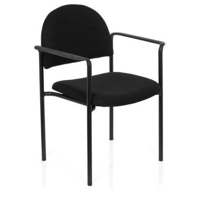 Silla de cuatro patas XT 700 negra con tapicería y reposabrazos de hjh OFFICE