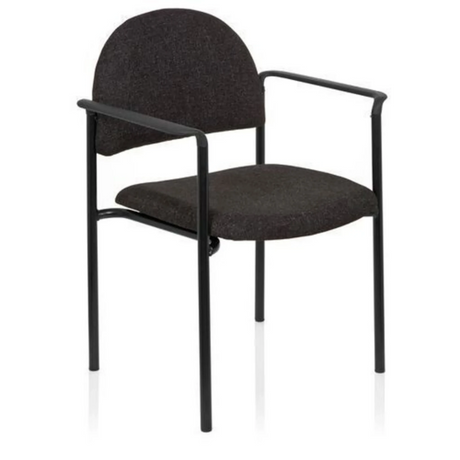 Silla de cuatro patas XT 700 gris con estructura metálica negra y reposabrazos de hjh OFFICE
