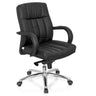 Silla giratoria XXL G 100 en cuero sintético negro con reposabrazos y base de cromo de hjh OFFICE
