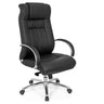 Silla giratoria XXL G 600 en color negro con tapicería de cuero sintético y base cromada de hjh OFFICE