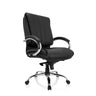 Silla giratoria XXL H 100 de cuero sintético negro con base cromada de hjh OFFICE