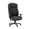 Silla giratoria XXL Pullmann Gen2 de cuero sintético negro con costuras de diamante y reposabrazos de hjh OFFICE