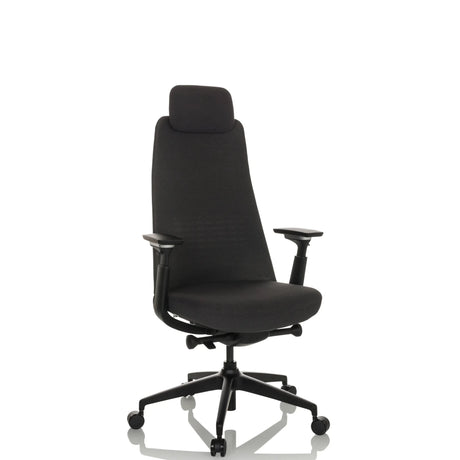 Silla de oficina profesional YUCANO negra con reposacabezas y reposabrazos ajustables de hjh OFFICE