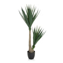 Planta artificial YUCCA en verde con hojas estrechas y maceta negra de hjh OFFICE