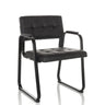 Silla de confidente negra ZANTA B PU con tapicería de cuero sintético acolchado y estructura de patín de hjh OFFICE