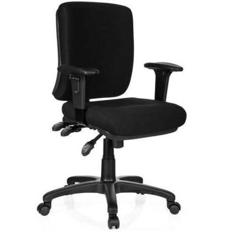 Silla de oficina profesional ZENIT BASE negra con reposabrazos y base con ruedas de hjh OFFICE
