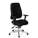 Silla de oficina profesional ZENIT COMFORT negra con reposabrazos y base brillante de hjh OFFICE