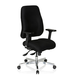 Silla de oficina profesional ZENIT COMFORT negra con reposabrazos y base brillante de hjh OFFICE