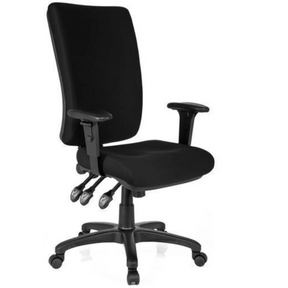 Silla de oficina profesional ZENIT HIGH negra con reposabrazos y cinco ruedas de hjh OFFICE