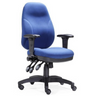 Silla de oficina profesional ZENIT PRO con tapicería de tela azul, reposabrazos ajustables y base negra de hjh OFFICE