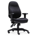 Silla de oficina profesional ZENIT PRO con tapizado de tela negra, reposabrazos y base con ruedas de hjh OFFICE
