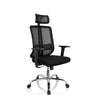 Silla Home Office ZH 200 negra con respaldo de malla y reposacabezas de hjh OFFICE